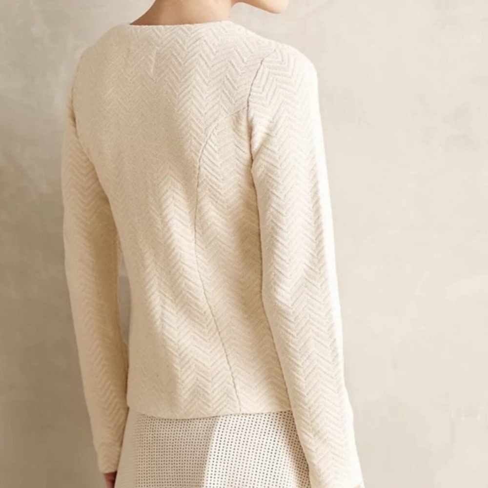 Anthropologie Ivory Chevron Blazer - Picture 8 of 8